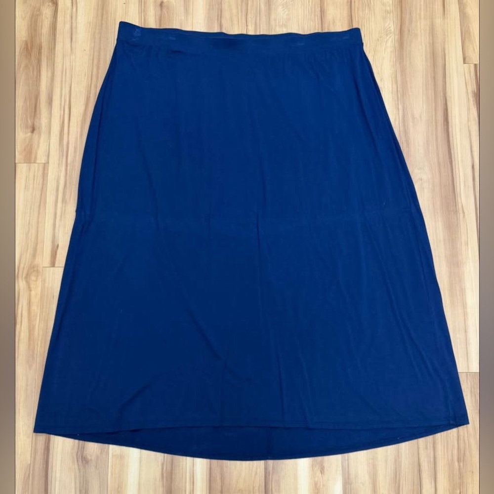 204: Catherines Deep Blue A-Line Skirt - 2X